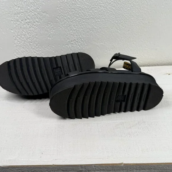 Dr. Martens Blaire Quad Platform Gladiator Sandals Black Hydro Leather Size 9 - Picture 11 of 13
